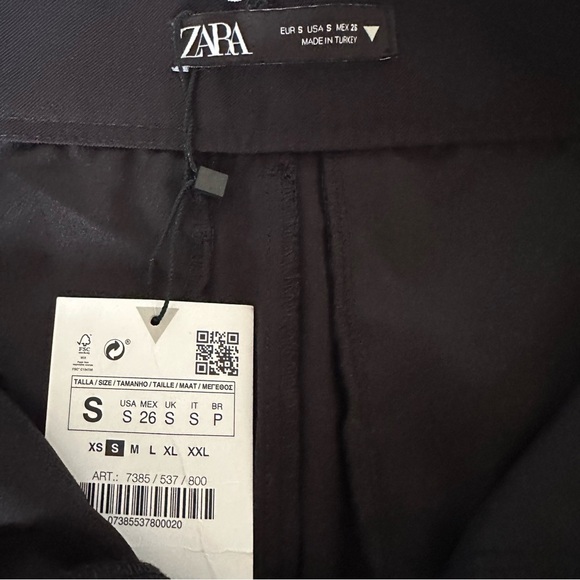 NWT ZARA WIDE LEG VISCOSE BLEND LIGHTWEIGHT BLACK PANTS SIZE SMALL - Picture 9 of 13